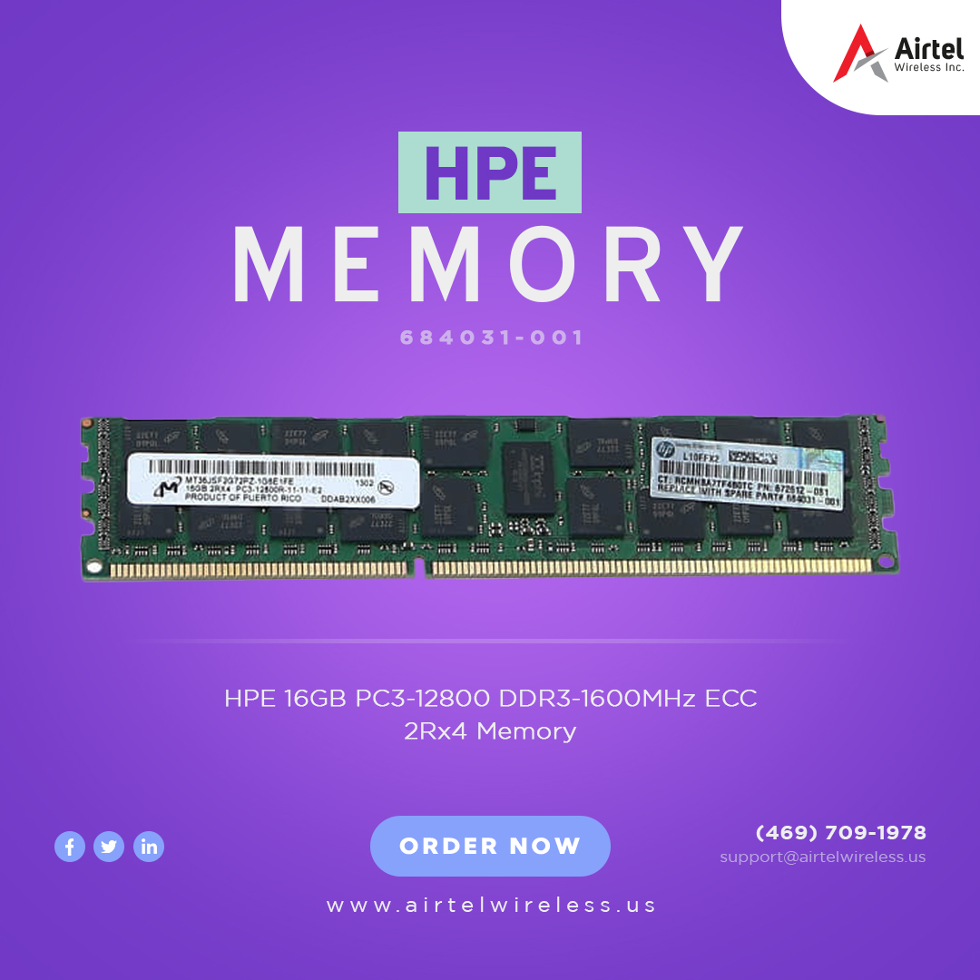 Hurry up! The stocks are limited...

HPE 16GB PC3-12800 DDR3-1600MHz ECC 2Rx4 Memory - 684031-001

Purchase Here: airtelwireless.us/shop/684031-00…

#hpe #computerrepair #laptop #memory #servermemory #informationtechnology #airtelwirelessinc #eCommerce #Business #onlinestore #technology