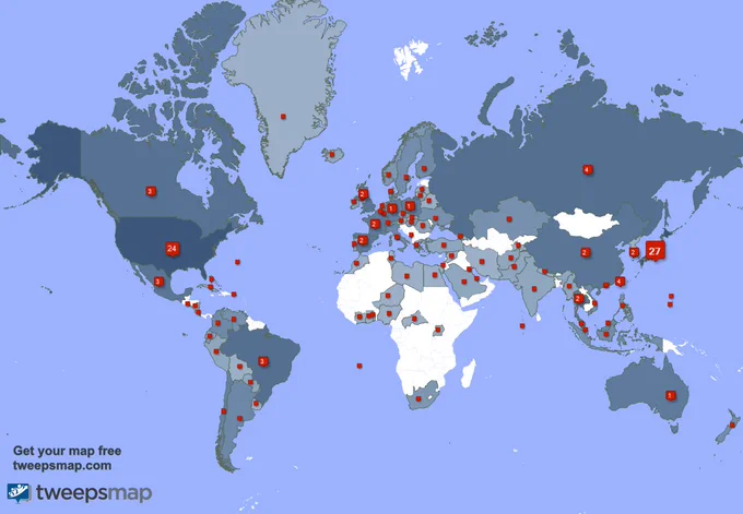 Special thank you to my 45 new followers from Taiwan, and more last week.  