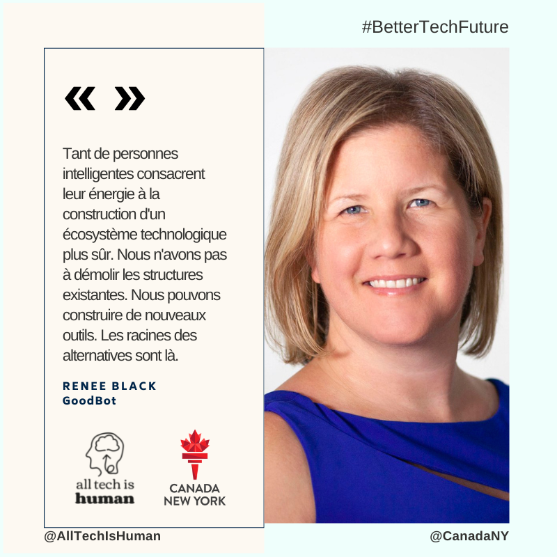 LeCanadaNY's tweet photo. Chez Good Bet, le fondateur et PDG @reneeeblack promeut le développement d'écosystèmes technologiques sains pour les communautés. Elle croit que "nous n'avons pas à démolir" les tissus pour créer un environnement technologique sûr.
@AllTechIsHuman #BetterTechFuture https://t.co/7NcSB1tVot