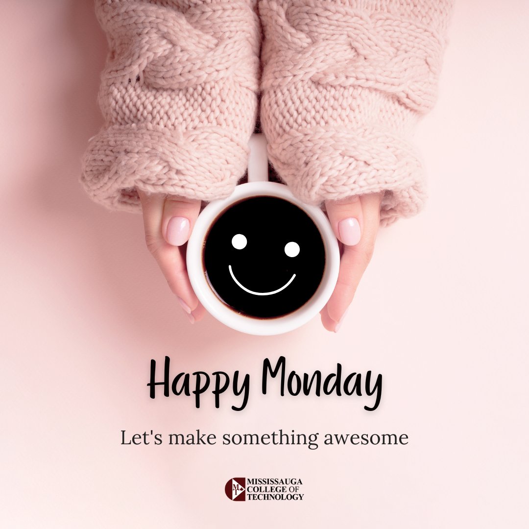 collegeMCT's tweet photo. Happy Monday! 💪 Let's start the week off strong and work towards our goals! Remember, every step you take is progress toward your dreams. Keep pushing, keep learning, and keep growing! 🔥 #MondayMotivation #mondaymood #mondaymonday #mississaugacollegeoftechnology https://t.co/W5WRzVG6Hb