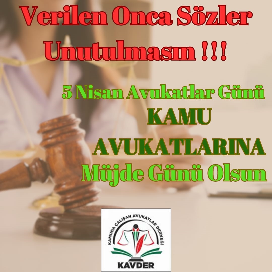 #5NisanKamuAvukatınaMüjde #KamuAvukatıHaklıBeklenti Kamu avukatlarına verilen sözler tutulmalıdır. <a href="/yilmaztunc/">Yılmaz TUNÇ</a> <a href="/RTErdogan/">Recep Tayyip Erdoğan</a> <a href="/AvOzlemZengin/">Av. Özlem Zengin 🇹🇷</a> <a href="/akbasogluemin/">Av. M.Emin AKBAŞOĞLU 🇹🇷</a> <a href="/turanbulent/">Bülent TURAN</a> @yilmaz_ismet58 <a href="/mustafaelitas/">Mustafa Elitaş</a> <a href="/BY/">Binali Yıldırım</a> <a href="/kilicdarogluk/">Kemal Kılıçdaroğlu</a> <a href="/vekilince/">Muharrem İNCE</a> <a href="/DrSinanOgan/">Dr. Sinan Oğan</a> <a href="/NureddinNebati/">Dr.Nureddin NEBATİ🇹🇷</a> <a href="/bybekirbozdag/">Bekir  Bozdağ</a>