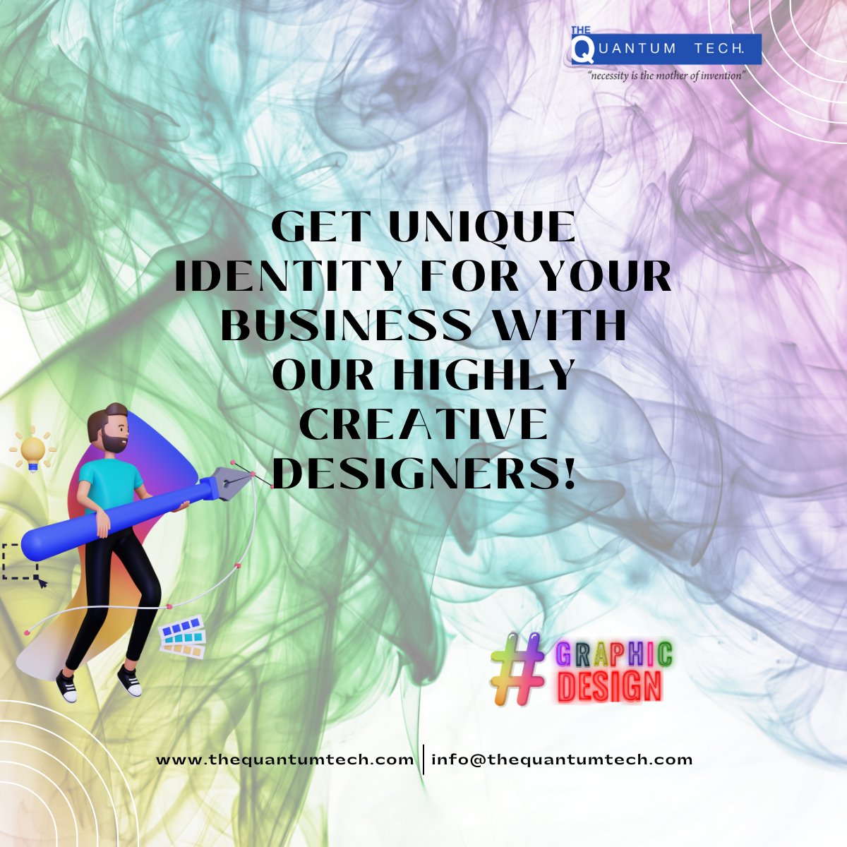 We help you make the OnlineVisibility of your Business Irresistible with AppealingDesigns!
.
.
.
#thequantumtech #graphicdesign #webdesign #socialmediamarketing #socialmediabanner #socialmediabannerdesign #bannerdesigning #graphicdesigningBusiness #graphicdesigningcompany