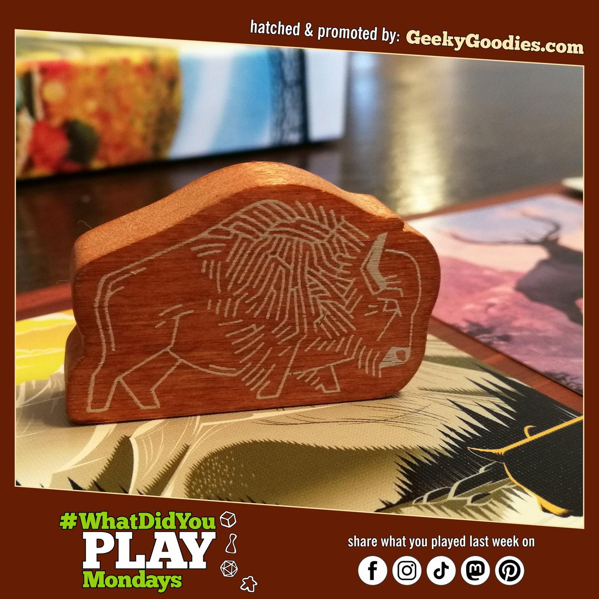 What Board Games did you play this weekend and the previous week? Please share your game plays using #WhatDidYouPlayMondays

Board Game in photo: Parks with the Wildlife expansion

#BoardGames #GameNight #TabletopGame #BoardGameAddict #PlayGames #StrategyGames #RPGs #GeekyGoodies