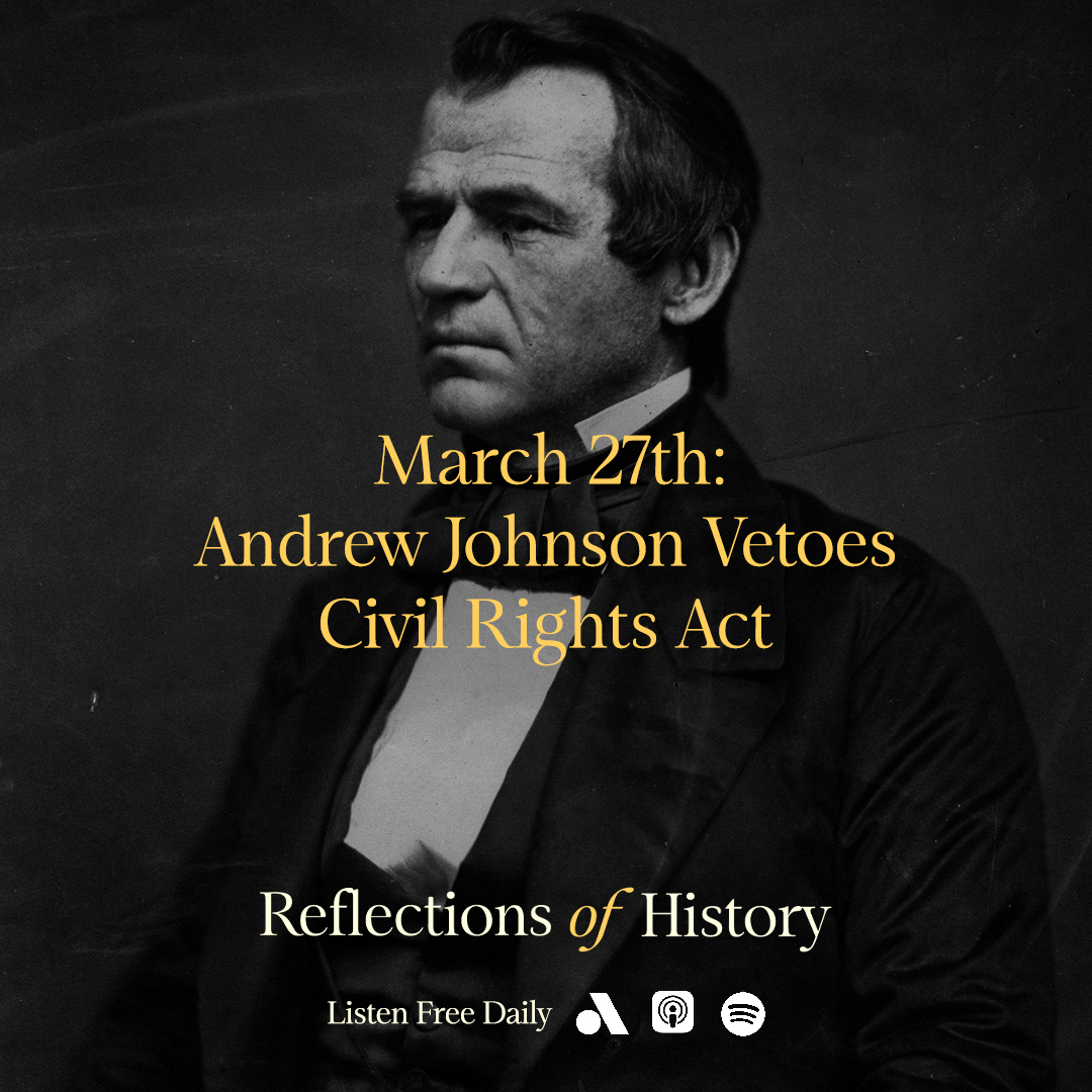 157 years ago today, Andrew Johnson vetoed the 1866 Civil Rights Act, which sought to protect the newly freed. 🎧: link.chtbl.com/ROH