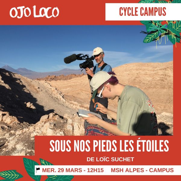 MSH_A's tweet photo. 📽️ Le Festival #Ojoloco revient à la MSH-Alpes avec son cycle campus
➡️ Des projections gratuites sur le campus de l'@UGrenobleAlpes entre midi et deux !
🎬 1er RDV, mercredi 29 avec "Sous nos pieds les étoiles" de Loïc Suchet
ℹ️ https://t.co/EGjAEJOBQI https://t.co/E51Okn5LR8