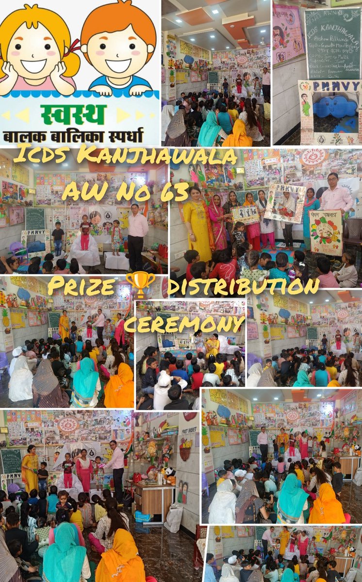 PoonamM80149112's tweet photo. Icds Kanjhawala
Awno63
Swasth Balak Balika Sapardha 
Prize distribution ceremony
With Block Co-ordinater   @AmitSharma_DWCD
@PoshanAbhiyaan
@smritiirani
@rashmisinghIAS 
@MinistryWCD 
@SamanvayWCD 
@PMOIndia 
@DM_NorthWest https://t.co/jrqkx54WCr
