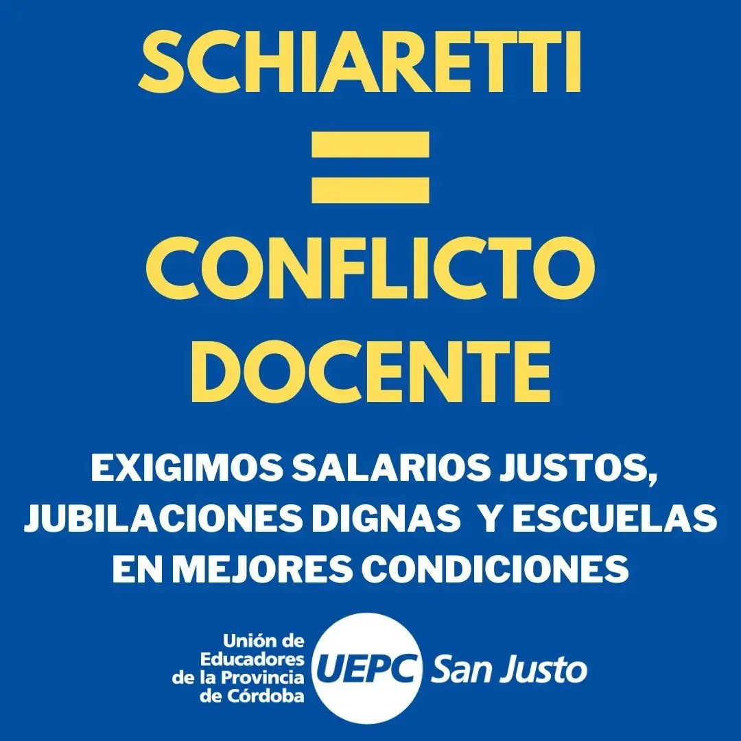 rafaelaludu's tweet photo. #Schiaretti
#Exigimos
#JubilacionesDignas
#SalariosJustos
#EscuelasEnMejoresCondiciones
#Martes28 #Movilizamos #Arroyito
#UEPC https://t.co/JX2cF4V6wc