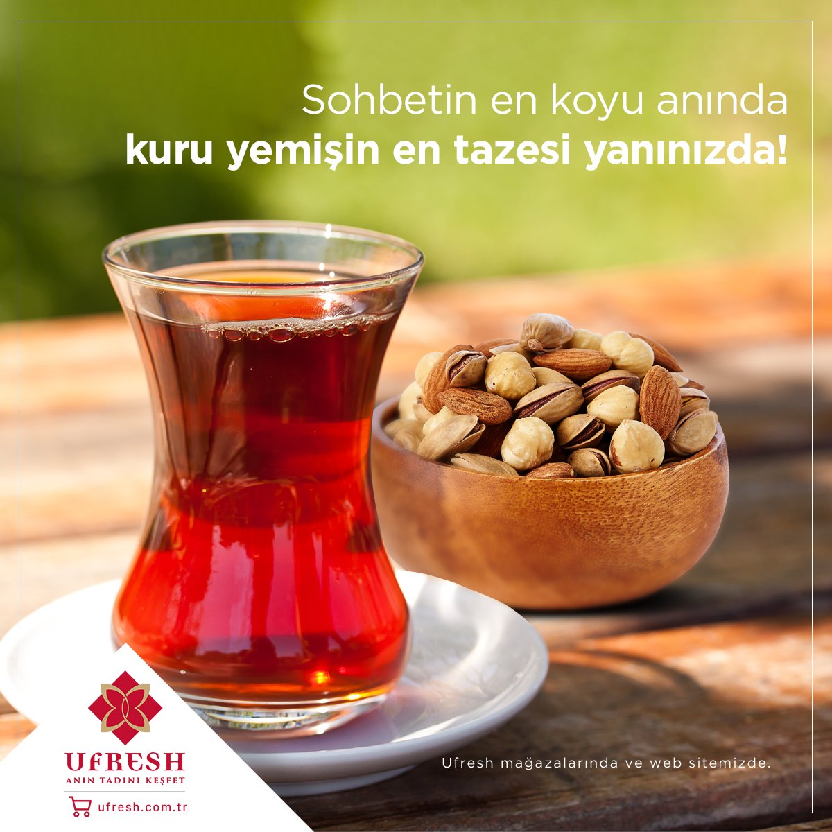 UFreshKurumsal's tweet photo. ”Haydi bir çay koyalım da sohbete doyalım.” diyorsanız, yanına Ufresh kuru yemişlerini de çıkarmayı unutmayın. 🫖

#ufresh #kuruyemiş #çerez #alışveriş #mağaza #izmir #aydın #nazilli #kuşadası #onlinealışveriş #çay #sohbet #atıştırmalık https://t.co/gFtX3vs8gV