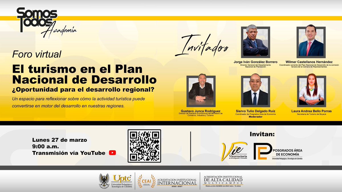 DNP_Colombia's tweet photo. #AEstaHora | Desde Boyacá, el director #JorgeGonzález participa en el Foro ‘El turismo en el Plan Nacional de Desarrollo’, donde se discute el papel de la actividad turística como motor del desarrollo regional. 

🎥🌐 Conéctese aquí: https://t.co/eUxu2zq4ql https://t.co/jBYUR5jV62