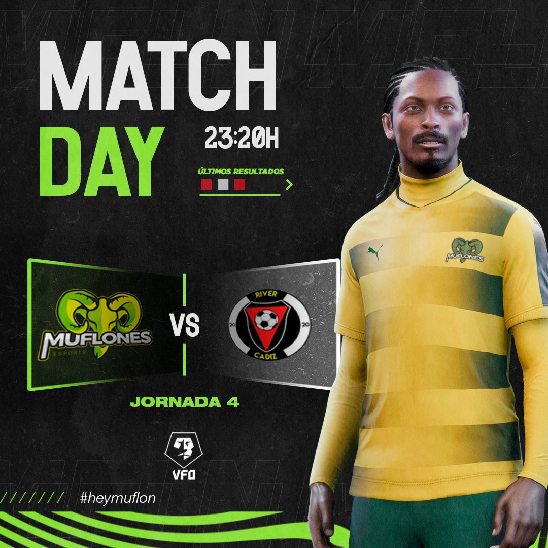 ⚔️¡MATCH DAY! 🆚 <a href="/RiverCadizpro/">♥️🤍RIVER CÁDIZ 💛💙</a> 
 
 ⏰23:20
🎮<a href="/VFOspain/">VFO España</a> <a href="/VFOspain_ps/">VFOspain PS</a>

#heymuflon 

#fifa23 #ps4 #ps5