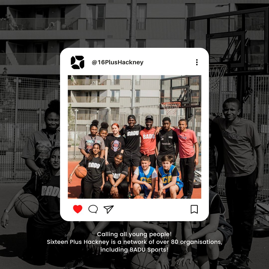 BADU Sports are one of 80 organisations in the Sixteen Plus Hackney Network! <a href="/BaduSports/">BADU</a>  empowers young people and their families through sports and mentoring. 🏀

Get in touch to find out about opportunities with BADU and even more organisations! 

#YourFutureYourWay