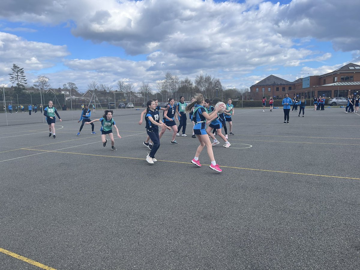 NHS_Sport's tweet photo. Some live action shots from our Y7 House netball tournament! Which house is going to win?! ๐ข๐ก๐ด๐ต #housenetball #leadersleading https://t.co/38N4R85sgr