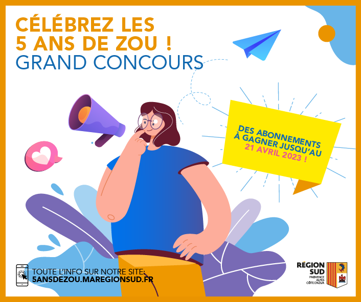 speuzin's tweet photo. ZOU ! fête ses 5 ans et vous invite à célébrer cet événement !
En 150 mots, racontez une histoire ZOU ! Vraie  ou fictive, marrante, romantique ou fantastique. Surprise !  On vous offre une chance de gagner un abonnement ANNUEL et pleins d’autres prix ! https://t.co/YmHLAD7oTq https://t.co/9Iv24ruwAs