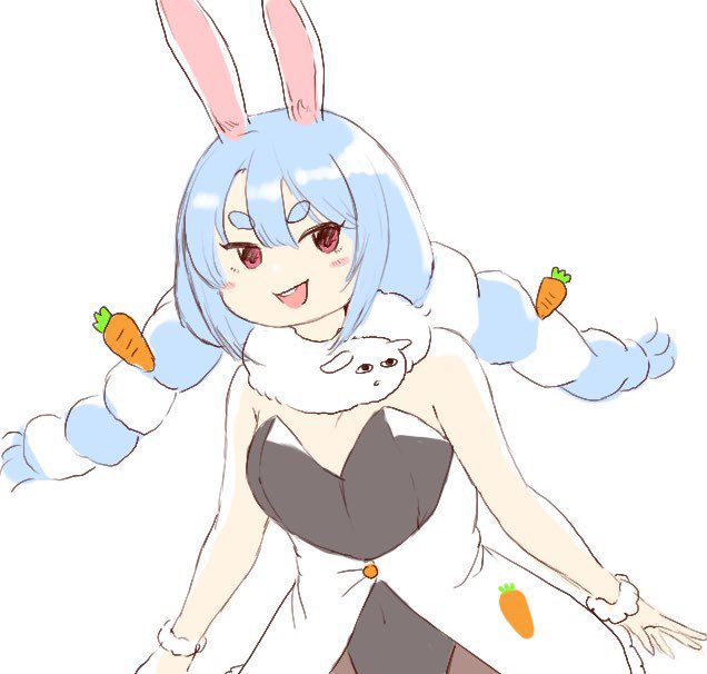 兎田ぺこら 「俺もホロライブの絵を描いてにんきものになりたいが、界隈のルールがわからないためう」|石油のイラスト