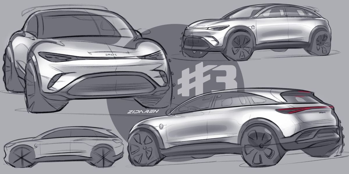 600voltios's tweet photo. RT @motorpuntoes: #Coches | El nuevo smart 3 queda al descubierto en unos bocetos oficiales, el primer compacto 100% eléctrico de la marca

https://t.co/RUwy7tAjAh

#Bocetos #Teaser @smart_spain #Smart3 #CochesEléctricos #CUV #Crossover https://t.co/7r7h58zf6Q