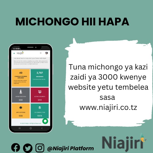 niajiriplatform's tweet photo. Grab more job opportunities with Niajiri Platform 

Visit now our website at https://t.co/NI4MGd3EPp
#Niajiritz 
#jobopportunity 
#michongo https://t.co/1Wxp1KJLzp