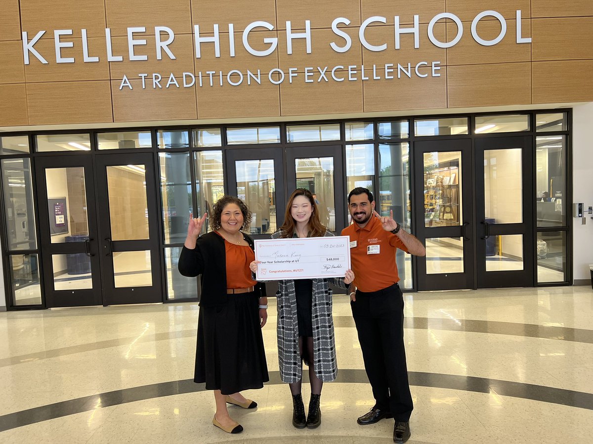 KHSIndianNation's tweet photo. Congratulations to Mackenzie Kang! She is the recipient of the UT Austin Impact @utaustintx Scholarship Award. #BrightFutures  #hookem @kellerisd https://t.co/ofnVcbvVtw