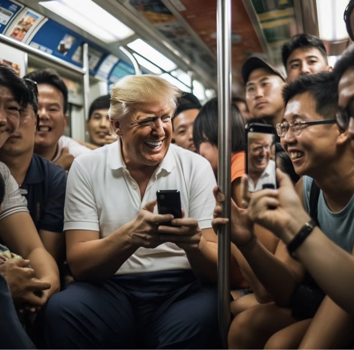 DoveyWan's tweet photo. “Trump is spotted in local Chinese community for his peaceful retirement there” can hit the Chinese internet and fool lots of folks 

All made by midjourney https://t.co/99uweisRuJ