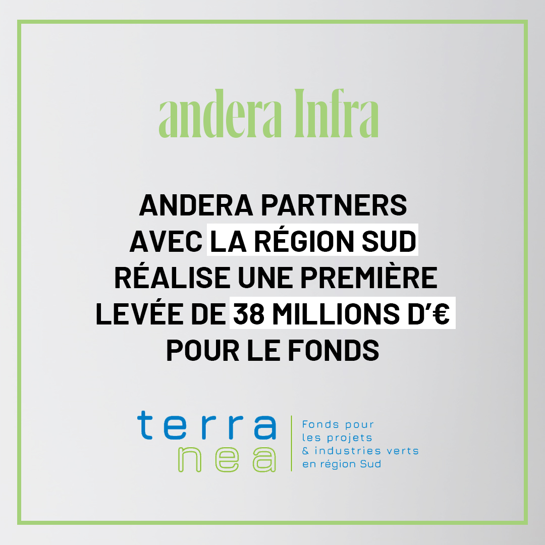 AnderaPartners's tweet photo. 🚨 📢 - 𝗧𝗲𝗿𝗿𝗮 𝗡𝗲𝗮 -
 Terra Nea, le fonds d’investissement de @MaRegionSud dédié aux #infrastructures de la transition écologique annonce son 𝟭𝗲𝗿 𝗰𝗹𝗼𝘀𝗶𝗻𝗴 avec une première levée de 38 millions d'euros.
➡️ CP : https://t.co/ohomKfp7gy
#TerraNea #thepowerofand https://t.co/PN0lb8nKSQ