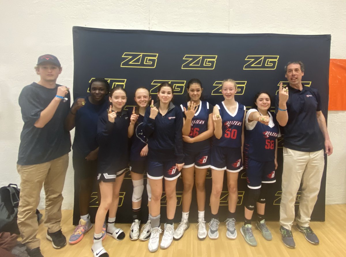 BlazersBallClub's tweet photo. Congrats to our 8th/9th Grade Girls White Team for going undefeated and winning their Division at the ZG Rumble for the Ring Tournament! Great Job Girls!💍💍🏆🏀 #champs https://t.co/UCONe6LEcn