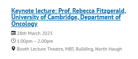 StAndMedicine's tweet photo. 📢TOMORROW! Dr Rebecca Fitzgerald's @Mack_InstStA keynote lecture on "Early diagnosis of #oesophagealcancer: trailblazing with Cytosponge". Join us to hear about @RFitzgerald_lab's award-winning work on early detection &amp; treatment. 

Event Details ➡️https://t.co/ucjgUXmQwD https://t.co/DaWF4DUmgq