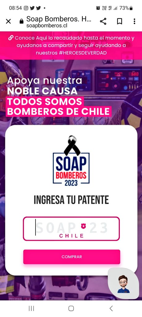 BombaPrat's tweet image. Hoy y como todos los días #Bomberos esta y estará contigo en las emergencias
Colabora con 4TA. CIA ANTOFAGASTA
al momento de comprar tu #SOAP2023 
Ingresa a soapbomberos.cl 
Te esperamos!!!!