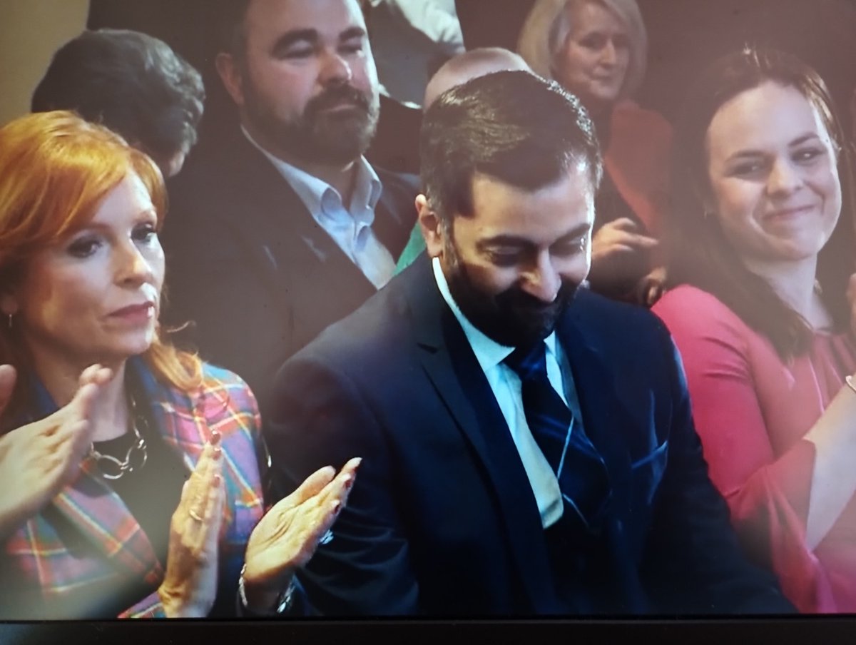 Fantastic reaction from #AshRegan to the announcement of #HumzaYousaf winning the #SNPLeadershipElection! Must have been practicing her 'torn face' look, not that she really needed to! In stark contrast to #KateForbes I should add, who looked genuinely pleased!