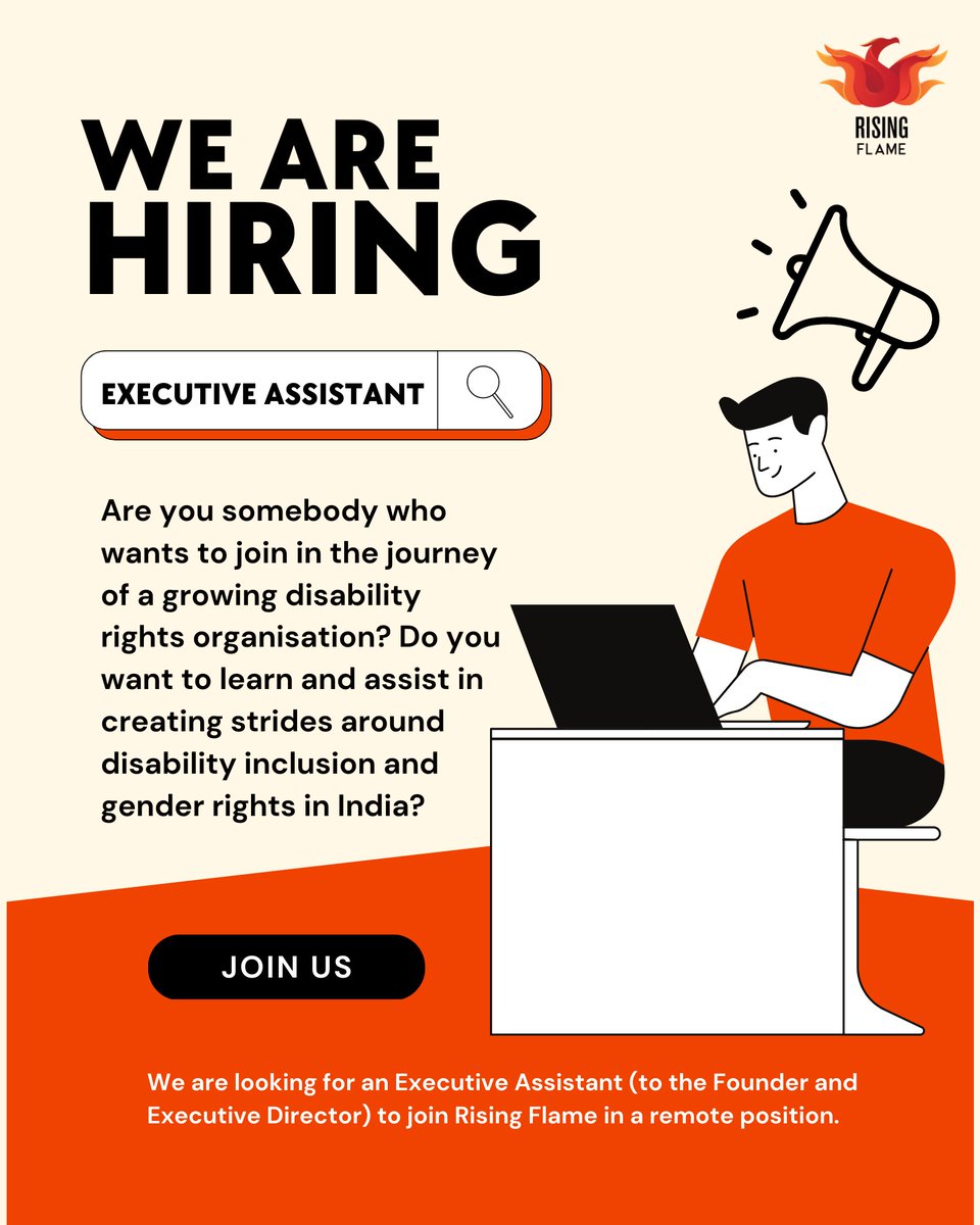 We're #hiring! #FeministJobs

Are you somebody who wants to join in the journey of a growing and successful disability rights organisation? 🔥

Do you want to learn and assist in creating strides around disability inclusion and gender rights in India? 😍

risingflame.org/hiring-an-exec…