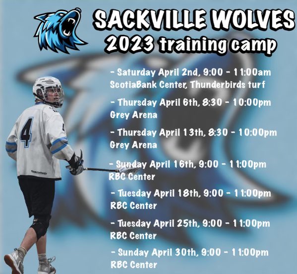 Training camp coming up fast, as is our season opener on May 1!

Send us a DM if you are an undrafted junior-aged player (born between 2002-2006) looking to tryout. #runwiththewolves #2023wolves