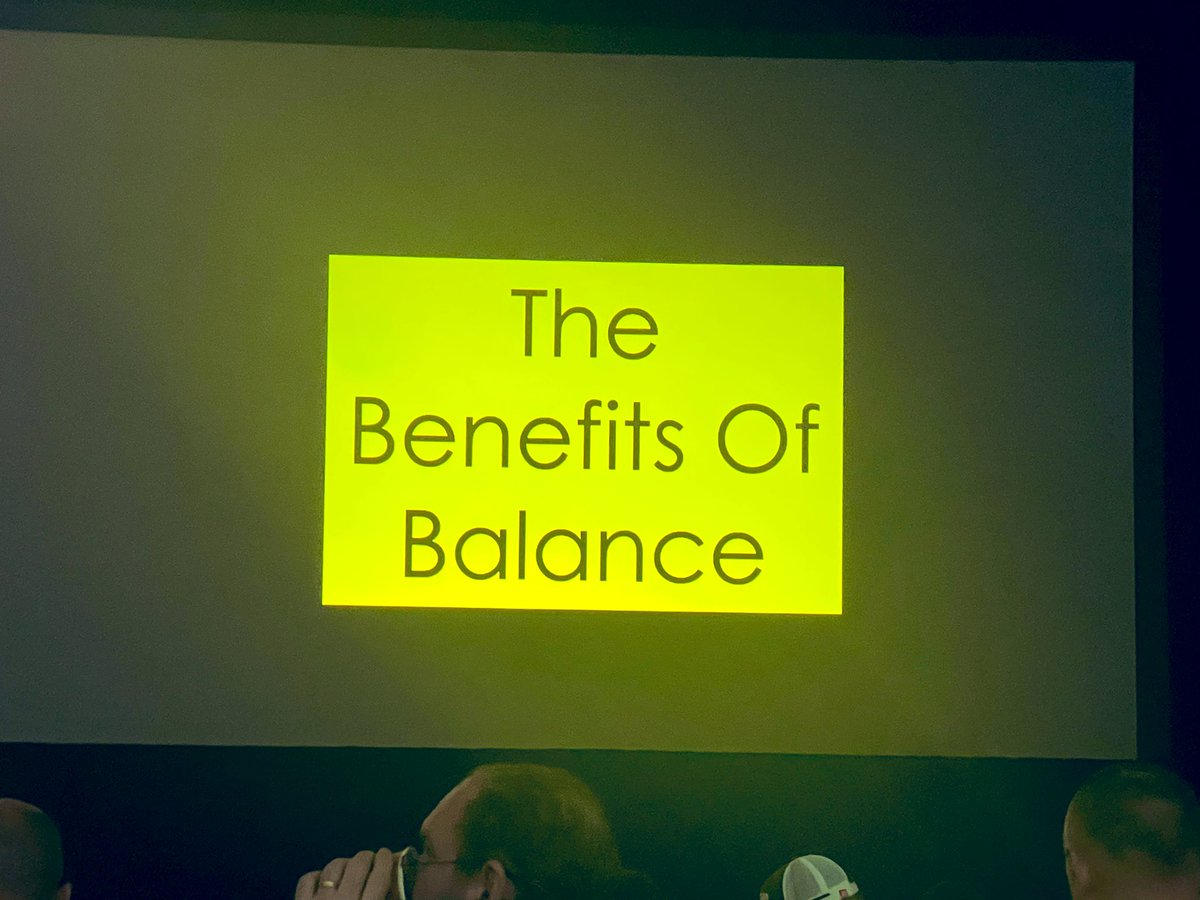 MrsC0urtney's tweet photo. Great advice on work life balance. Be present and set boundaries. If you don’t, your health and home may suffer. Be present at home and be present with your team.   #MOSC23 https://t.co/bYwWPvb83y