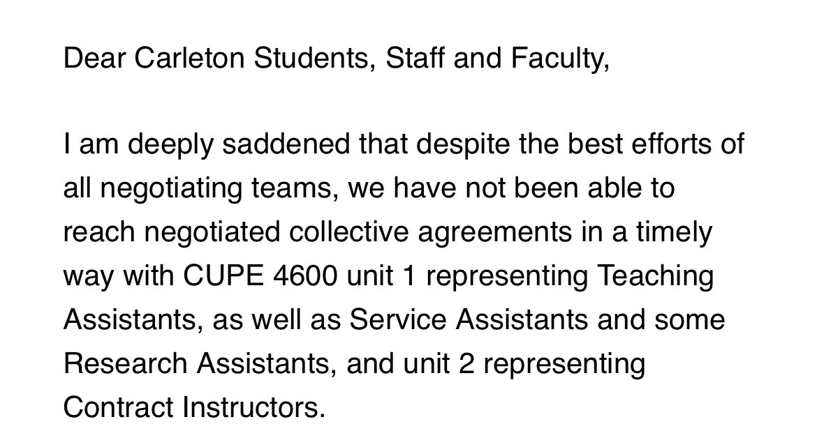 maryxm08's tweet image. Best efforts? The counter offer by the university is insulting and definitely not “best efforts”. @CU_President @cupe4600 #carletonstrike