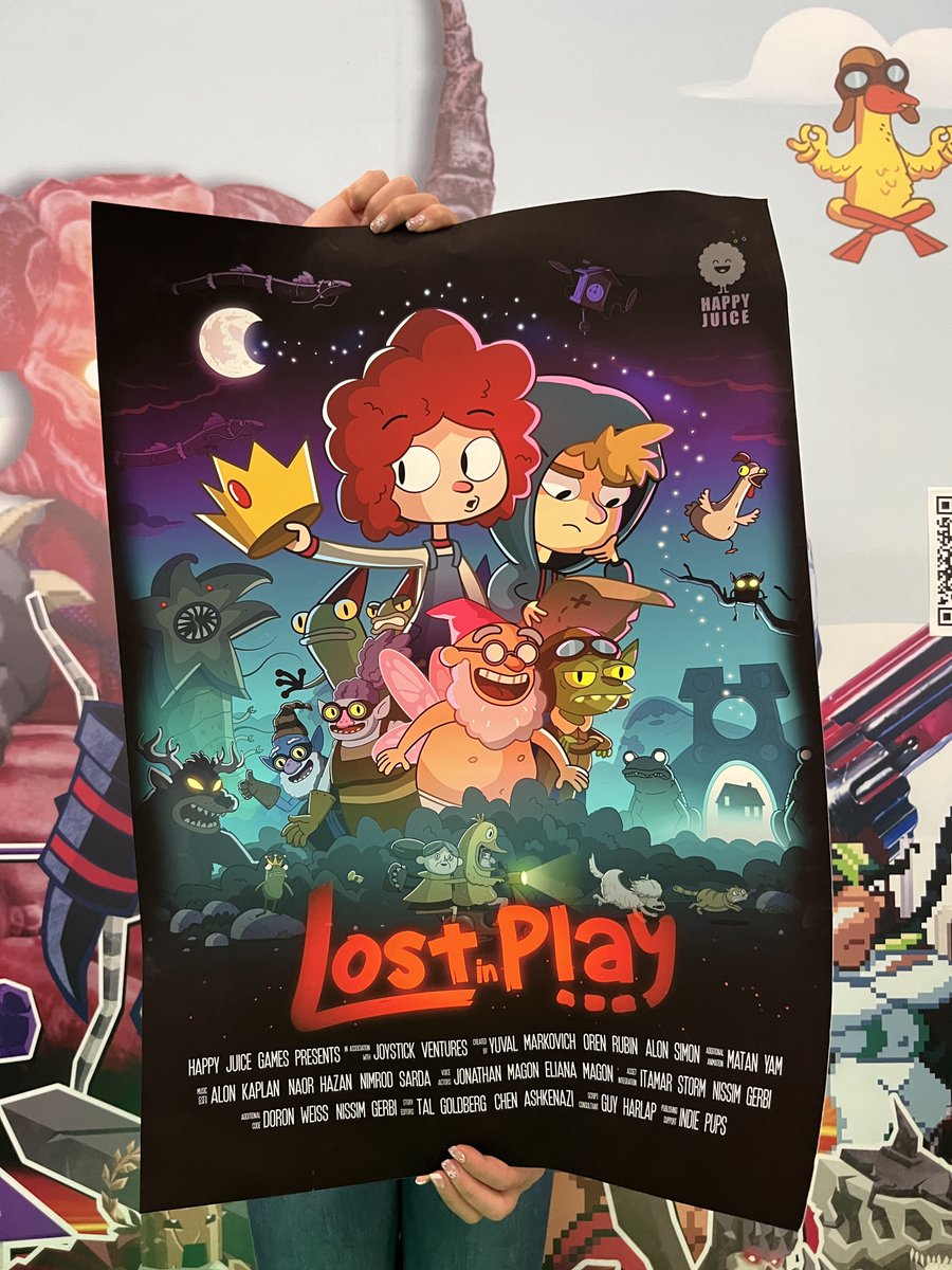 Checkout the poster we made for Lost in Play! Back from #GDC23 and @marcetorresg already representing us at #PAXEast 💕 ! If you are working on an indie game, we can't recommend @JoystickVenture enough! 🔥