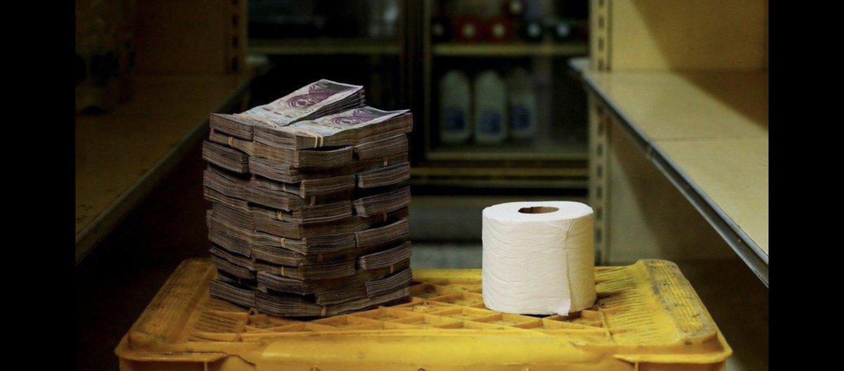 OasisProtocolFi's tweet image. The amount of Venezuelan money it takes to buy a roll of toilet paper.

#Bitcoin