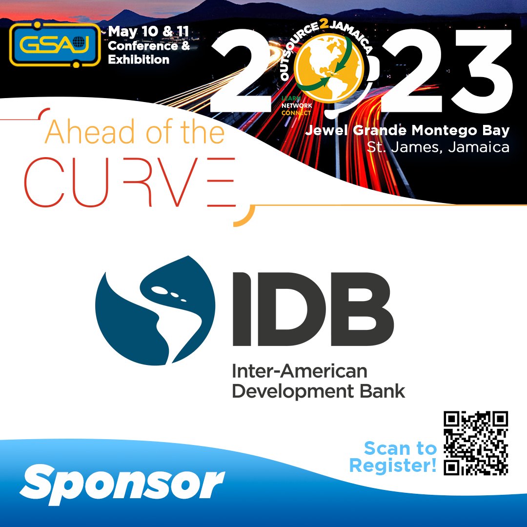 Outsource2Ja's tweet photo. #SponsorShoutout to the IDB for this year's staging of the #O2JaConference!

Join us at Jewel Grande for the BIGGEST outsourcing event in Jamaica! Register for #Outsource2Jamaica today. https://t.co/YRRmdtk0R0