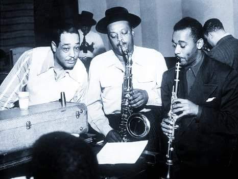 On this day in 1909 #jazz #saxophonist #BenWebster was born. #Ben is with #composer/#pianist/#bandleader #DukeEllington & #clarinetist #JimmyHamilton .

#tenorsaxophone #clarinet #sax #tenorsax #Duke #Ellington #saxophone #saxplayer #saxplayers #saxophonists #saxophoneplayers