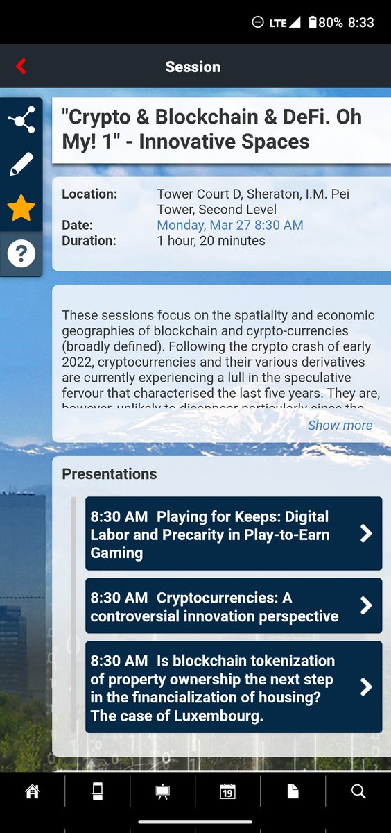 Crypto & Blockchain & DeFi Oh My (1 of 3 sessions) at #AAG2033  Tower Court D, starting now