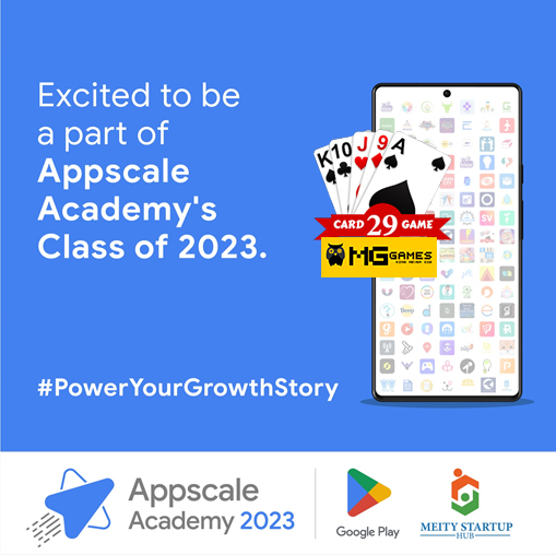 MGGames4u's tweet photo. 29 card game developed by #MGGAMES has been selected for Appscale Academy's Class of 2023!  
Thanks almighty!

https://t.co/IECLg4wpEb 

Looking forward to being part of  this opportunity

 #IndieGameDev #AppscaleAcademy2023  #GooglePlay @GoogleDevsIN #IndieGameDev https://t.co/0NOpvlbHwG
