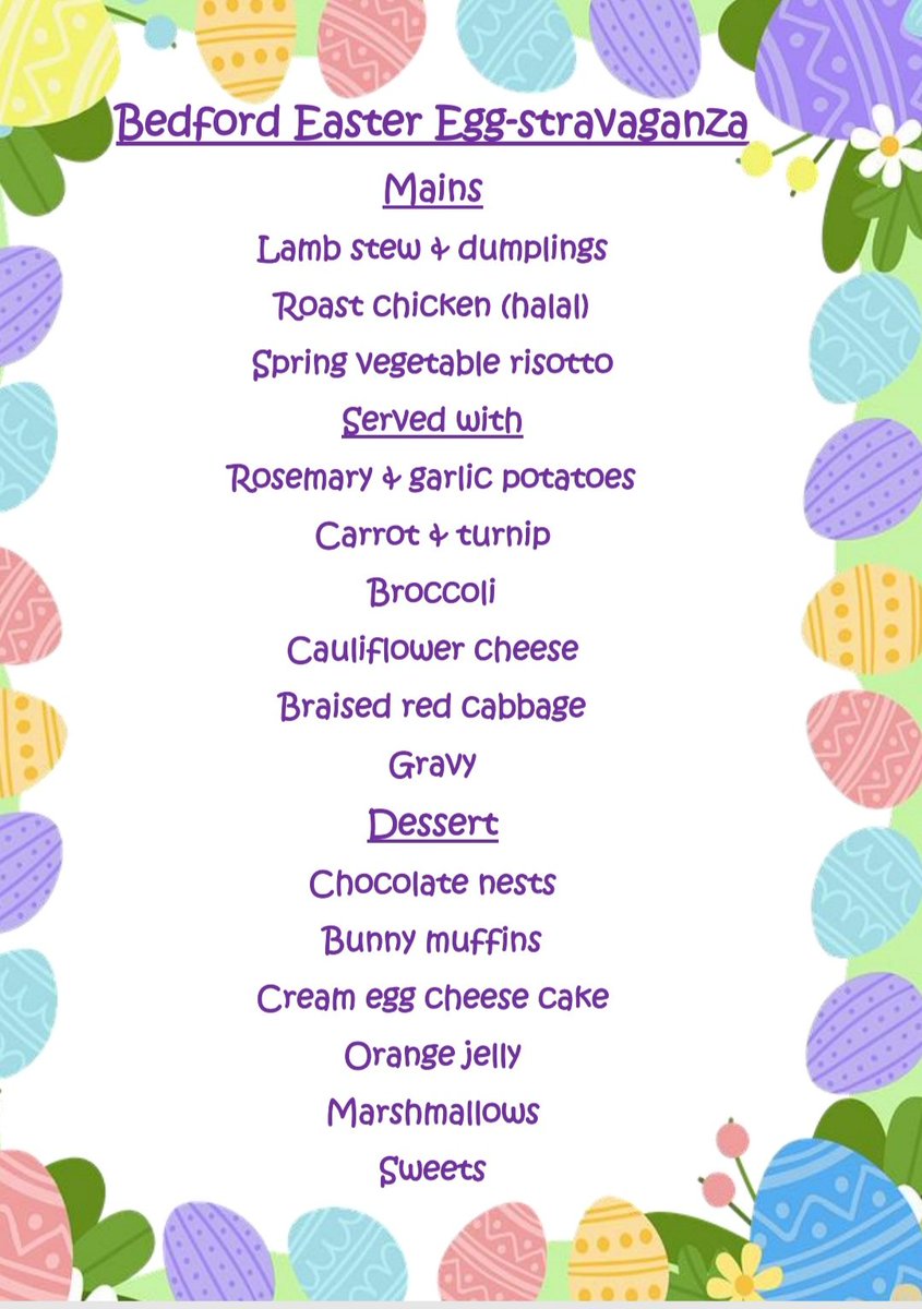Bedford_Bistro (@bedfordbistro) on Twitter photo On Wednesday we will be celebrating Easter at the Bedford Bistro. Our children can choose from the menu below. We will also have our deli bar & jacket potatoes available ๐ฅ๐ฃ๐ <a href="/BedfordPrimary/">Bedford Primary</a> On Wednesday we will be celebrating Easter at the Bedford Bistro. Our children can choose from the menu below. We will also have our deli bar & jacket potatoes available ๐ฅ๐ฃ๐ <a href="/BedfordPrimary/">Bedford Primary</a>