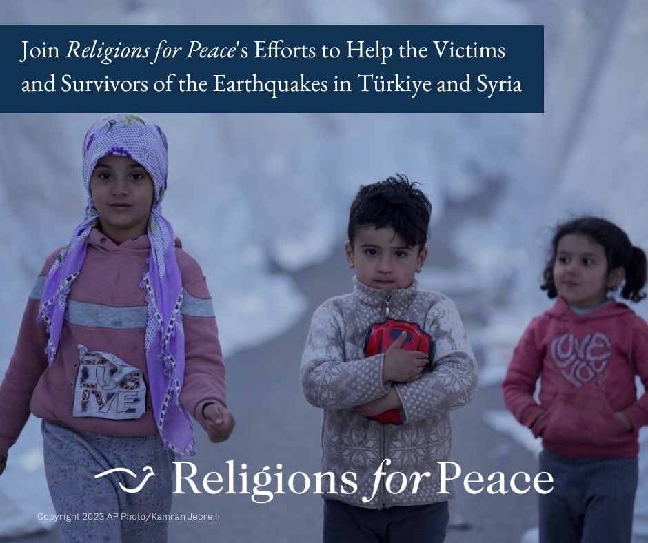 religions4peace's tweet photo. The earthquakes in #Türkiye and #Syria have left over 53,000 people dead, and many more injured, without shelter, food, or basic necessities.

Please consider making a contribution today to the Religions for Peace Multi-Religious Humanitarian Fund 🔗 https://t.co/GmWzDhA5Dh! https://t.co/TisNLXQepA