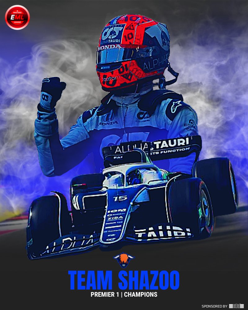 A Massive Congratulations to <a href="/TeamShazoo/">ShazooClothing</a> on becoming the Premier 1️⃣ Champions🏆

Races 9️⃣
Wins 4️⃣
Podiums 1️⃣3️⃣
Points 3️⃣8️⃣2️⃣

<a href="/nextlvlracing/">Next Level Racing</a> <a href="/FormulaGameApp/">Formula Game Companion</a> #Esports #EnjoyEML