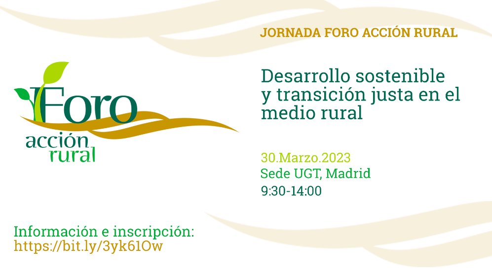 PorOtraPAC's tweet photo. ����#AgendaPAC🔥
@ForoAccionRural: #Desarrollo #Sostenible y Transición Justa en el Medio #Rural: presentación documento de propuestas sobre transición justa en el medio rural

🗓️J30, 9:30-14h
📍@UGTMadrid &amp;💻
Participan @WWFespana #RedTerrae @CEIGRAM
ℹ️info
https://t.co/AH8ZgNkpkB https://t.co/Usnbks4Eqm