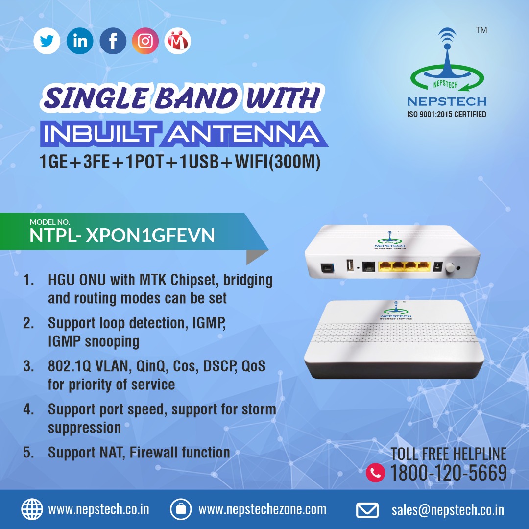 NEPSTECH1's tweet image. #SINGLE_BAND_XPON_ROUTER_INBUILT_ANTENNA
For Online Shopping Visit: nepstechezone.com
Helpline (Toll-Free): 1800-120-5669
#inbuilt #antenna #router #instock #ONU #readystock #newarrival2023 #Singleband #FTTHInternet #FTTHWifi #ethernet #ont #fibercable #Warranty #fiberoptic