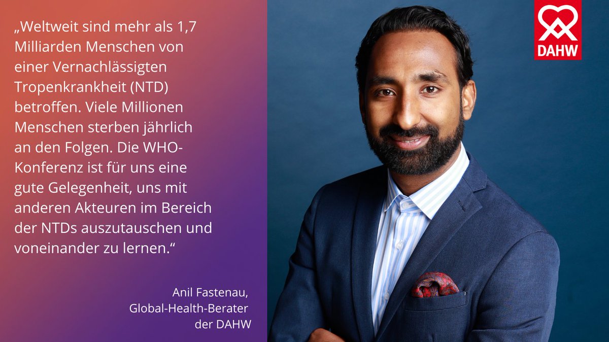Zum ersten Mal veranstaltet die #WHO eine große Konferenz, die sich mit Vernachlässigten Tropenkrankheiten (NTDs) der Haut beschäftigt. Für die DAHW sind <a href="/AnilFastenau/">Anil Fastenau</a> und Dr. Christa Kasang nach Genf gereist. Ausführliche Infos unter dahw.de/news #who #NTDs #DAHW