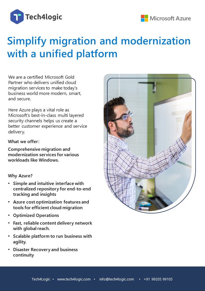 tech4logicindia's tweet photo. Today where all the businesses run their operations smartly through digital solutions, cloud plays vital role on which such solutions run seamlessly. Here are the reasons that can clear your views on why to migrate on #Azure #Cloud.

Call Now: +91 99205 99105 https://t.co/I4cXfExwJF