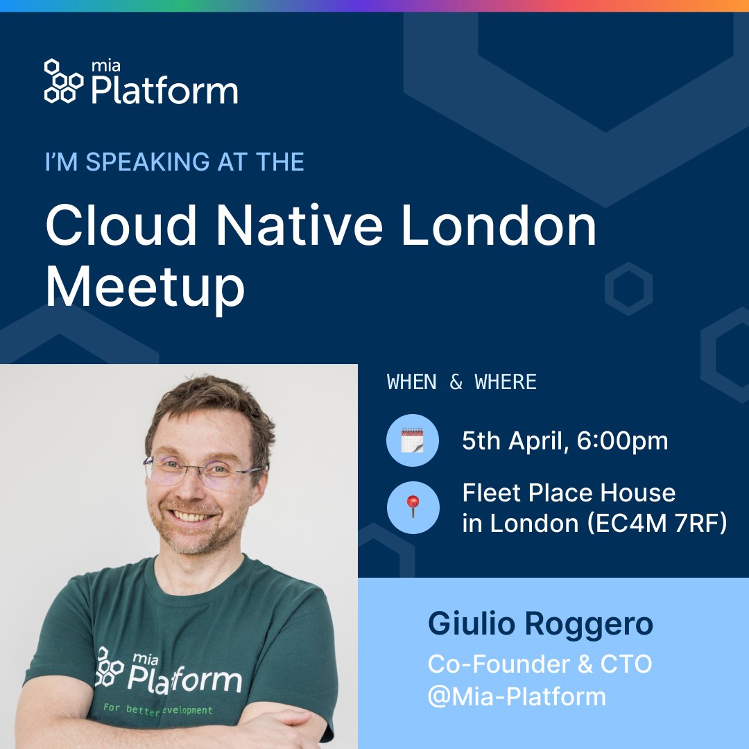 Our CTO Giulio Roggero will be in London on the 5th of April, speaking at the <a href="/CloudNativeFdn/">CNCF</a> London #Meetup. 🚀
He will be discussing “What it means to be a Platform Engineer”.
Join us! bit.ly/3nhYtcR

#CloudNativeLondon #DigitalPlatform #platformengineering #cloud