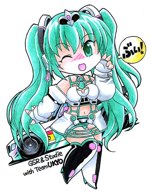初音ミク ,レーシングミク 「#あなたがときめく5文字教えてください ハツネミク 」|Norioのイラスト