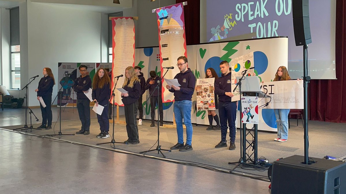 OldBawnCS's tweet photo. Our super TYs delivering their #YSInow project. Well done to them and many thanks to @peterfitz87 for all the work he did with them. #Speakout2023 https://t.co/YtMpvnklIZ