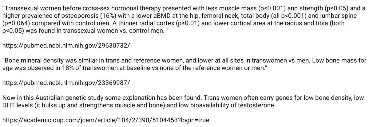 @ClarkRenney @sharrond62 Trans women are not men, biologically.
There are differences even before they start transitioning. 
Medical officers know this.
Politically appointed heads of sports associations usually don't,  but even if they do, must do what pleases their political masters.