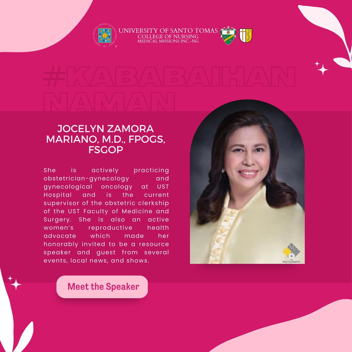 ustmminursing's tweet photo. “𝙄'𝙢 𝙖 𝙬𝙤𝙢𝙖𝙣, 𝙥𝙝𝙚𝙣𝙤𝙢𝙚𝙣𝙖𝙡𝙡𝙮. 𝙋𝙝𝙚𝙣𝙤𝙢𝙚𝙣𝙖𝙡 𝙬𝙤𝙢𝙖𝙣, 𝙩𝙝𝙖𝙩'𝙨 𝙢𝙚.” – 𝙈𝙖𝙮𝙖 𝘼𝙣𝙜𝙚𝙡𝙤𝙪

Kilalanin si Dra. Mariano, ang ating gabay patungo sa isang makabuluhang paglalakbay! https://t.co/x9cmcny5ba