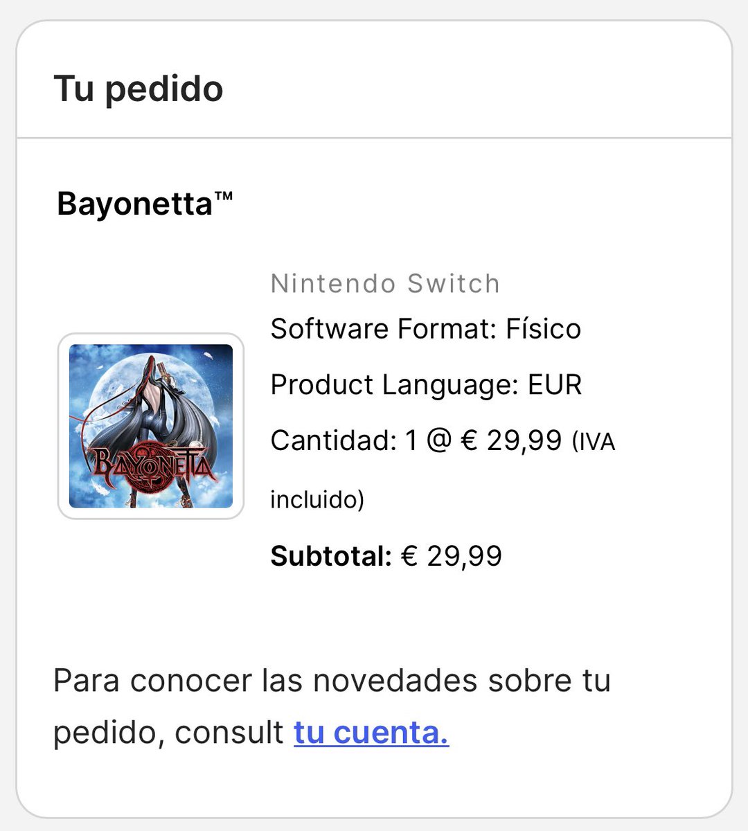 llishulsh's tweet photo. Pues muy bien Nintendo, por fin algo bien en esa web del pleistoceno 🤣🤣 #bayonetta #nintendo https://t.co/DigG3C4DOb
